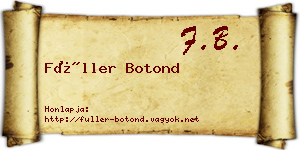 Füller Botond névjegykártya